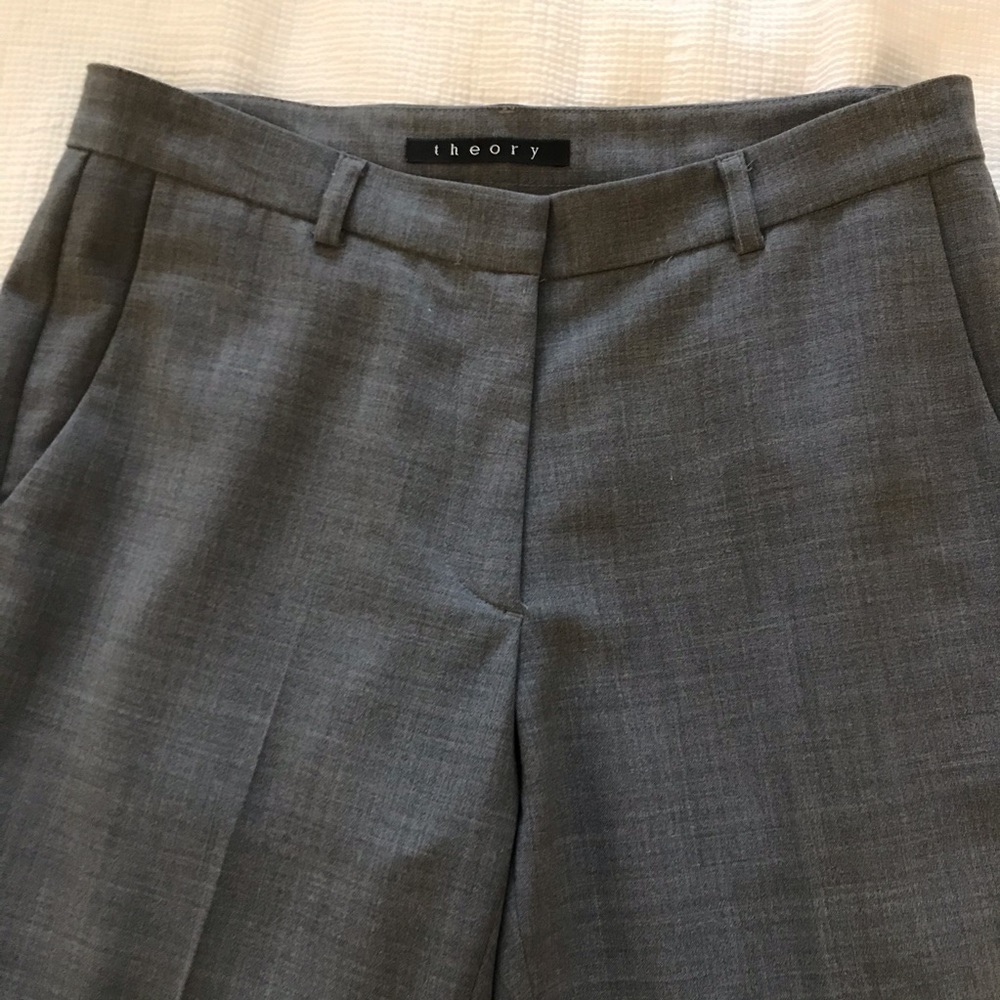 Theory wool stretch cropped trouser